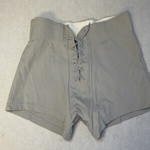 Vintage Lace Up Front Hot Pants Mens Large High Waisted Gray Rave Wear